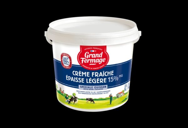 Crème Fraiche Epaisse Légère 15% GRAND FERMAGE Seau 5L